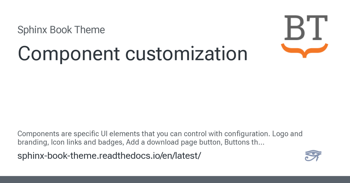 Component customization — Sphinx Book Theme