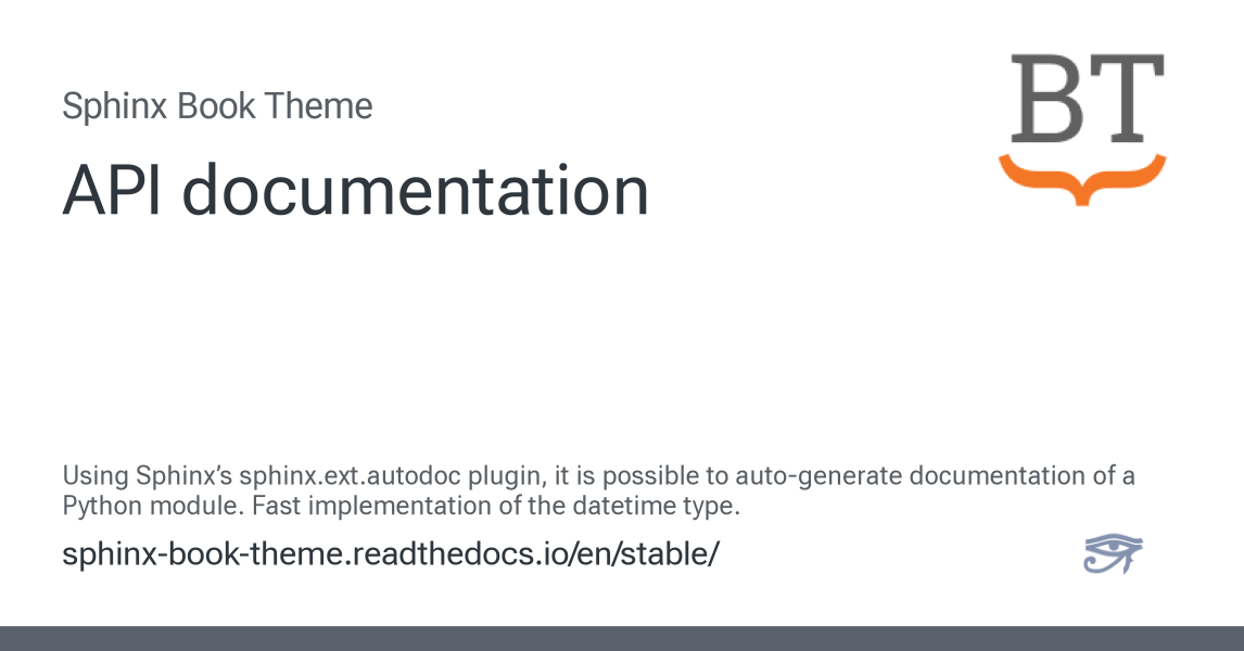 API documentation — Sphinx Book Theme